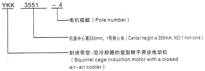 YKK系列(H355-1000)高压JR500L1-4三相异步电机西安泰富西玛电机型号说明